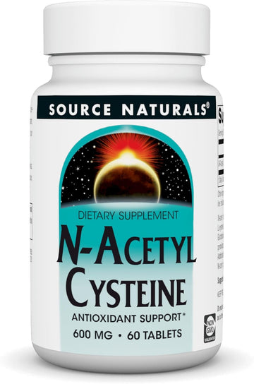 Source Naturals N-Acetyl Cysteine Antioxidant Support 600 Mg Dietary Supplement That Supports Respiratory Health* - 60 Tablets