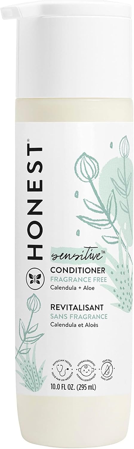 The Honest Company Silicone-Free Conditioner | Gentle For Baby | Naturally Derived, Tear-Free, Hypoallergenic | Citrus Vanilla Refresh, 10 Fl Oz