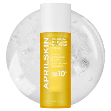 Aprilskin Calendula10% Pha+Aha Resurfacing Serum | Vegan, Cruelty-Free | Dry, Sensitive, Acne-Prone Skin