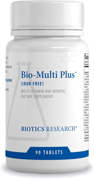 Biotics Research Bio Multi Plus Iron Free Multivitamin, Chelated Minerals, Iron Free, Emulsified Fat Soluble Vitamins, High Antioxidants, Sod, Catalase 90 Tablets