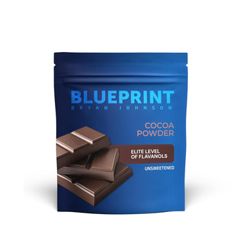 Blueprint Bryan Johnson Non Dairy Cocoa Powder – Elite Level Flavanols – 100% Pure Cocoa – Low Fat Unsweetened Cocoa – Undutched – Keto Friendly – Great For Baking, Cooking & Smoothies – 12Oz Bag