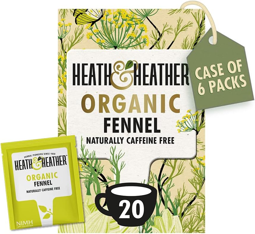 Heath & Heather Organic Camomile And Spearmint Teabags | Individually Wrapped Caffeine-Free Herbal Tea Infusions | 6 Packs Of 20, Total 120 Tea Bags