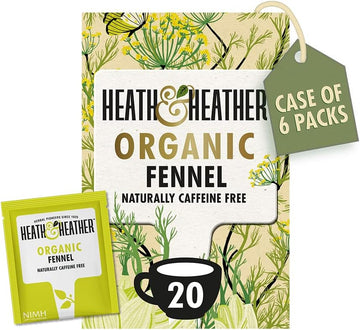 Heath & Heather Organic Camomile And Spearmint Teabags | Individually Wrapped Caffeine-Free Herbal Tea Infusions | 6 Packs Of 20, Total 120 Tea Bags