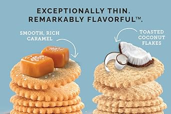 Dewey'S Bakery Salted Caramel & Toasted Coconut Moravian Style Thin Cookies Duo Pack | No Artificial Flavors, Synthetic Colors Or Preservatives | Baked In Small Batches | 9Oz (Pack Of 2)