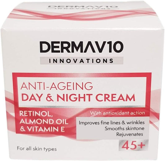 Happy Bees Bundle Derma V10 Innovations Day & Night Cream (4 Pack) Total 200 Ml (Retinol, 4 Pack)