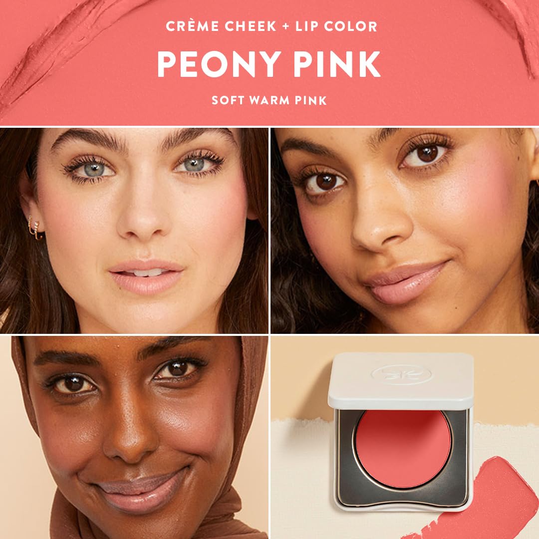 Honest Beauty 2-in-1 Creme Cheek Blush + Lip Color | EWG Verified, Vegan + Cruelty Free | Peony Pink, .1 oz : Beauty & Personal Care