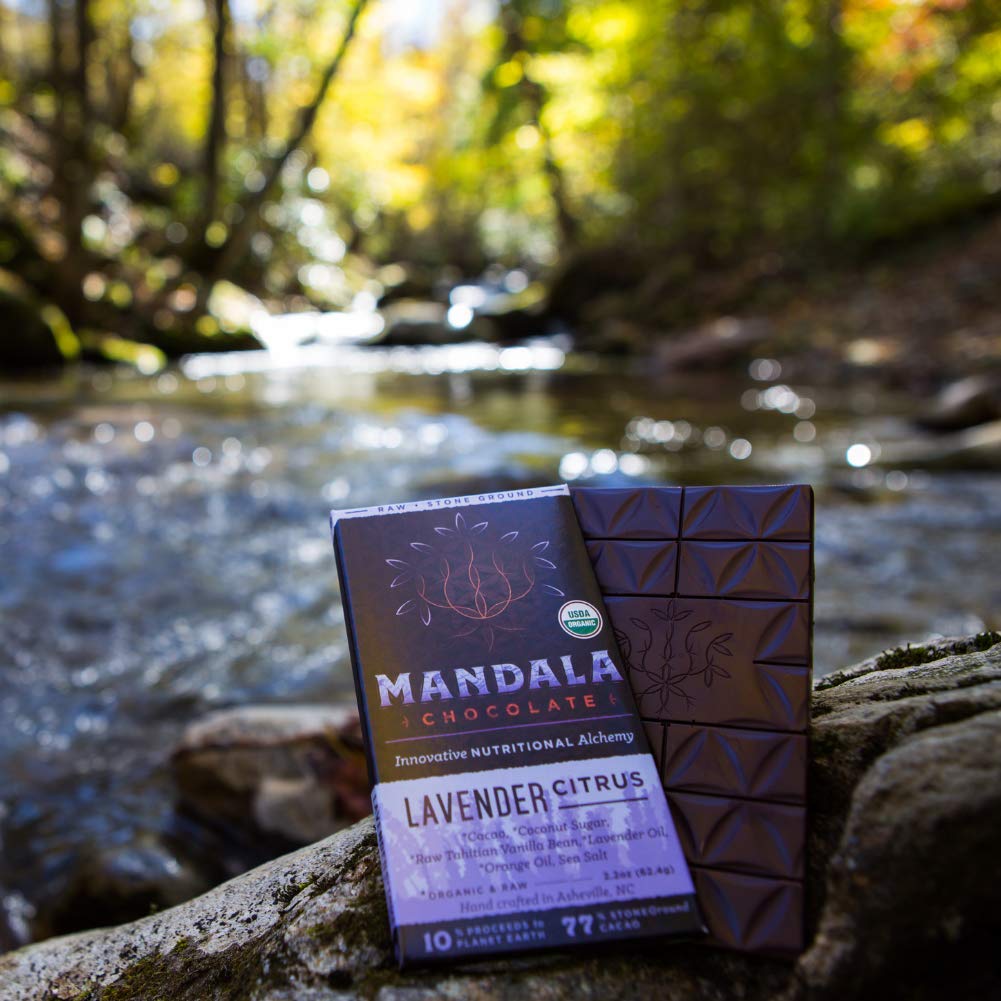 Mandala Superfood Bean-To-Bar Chocolate (2.2 Oz Bar) Dairy-Free, Low Glycemic, Organic, Artisan, Vegan, Made With Real Citrus (Lavender Citrus, 3-Pack) : Grocery & Gourmet Food
