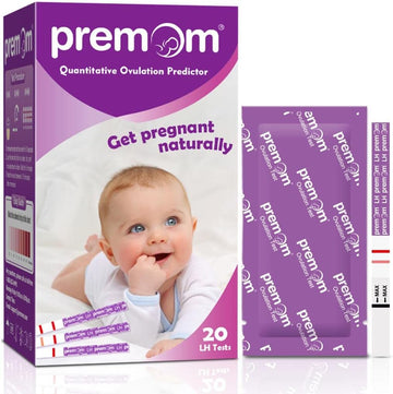 Premom Quantitative Ovulation Test Strips, Ovulation Predictor Kit with Smart Digital Ovulation Reader APP, Numerical Ovulation Tests, 20 LH Test