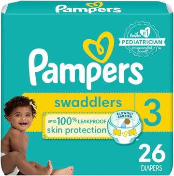 Pampers Swaddlers Diapers - Size 3, 26 Count, Ultra Soft Disposable Baby Diapers