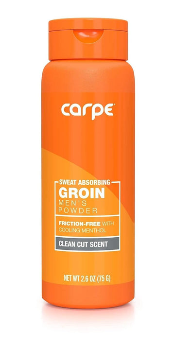 Carpe Sweat Absorbing Groin Powder (For Men) - Designed for Maximum Sweat Absorption - Mess and Friction Free, Stop Chafing