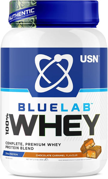 Usn Blue Lab Whey Protein Powder: Caramel Popcorn - Whey Protein 908G - Post-Workout - Whey Isolate - Muscle Building Powder Supplement With Added Bcaas