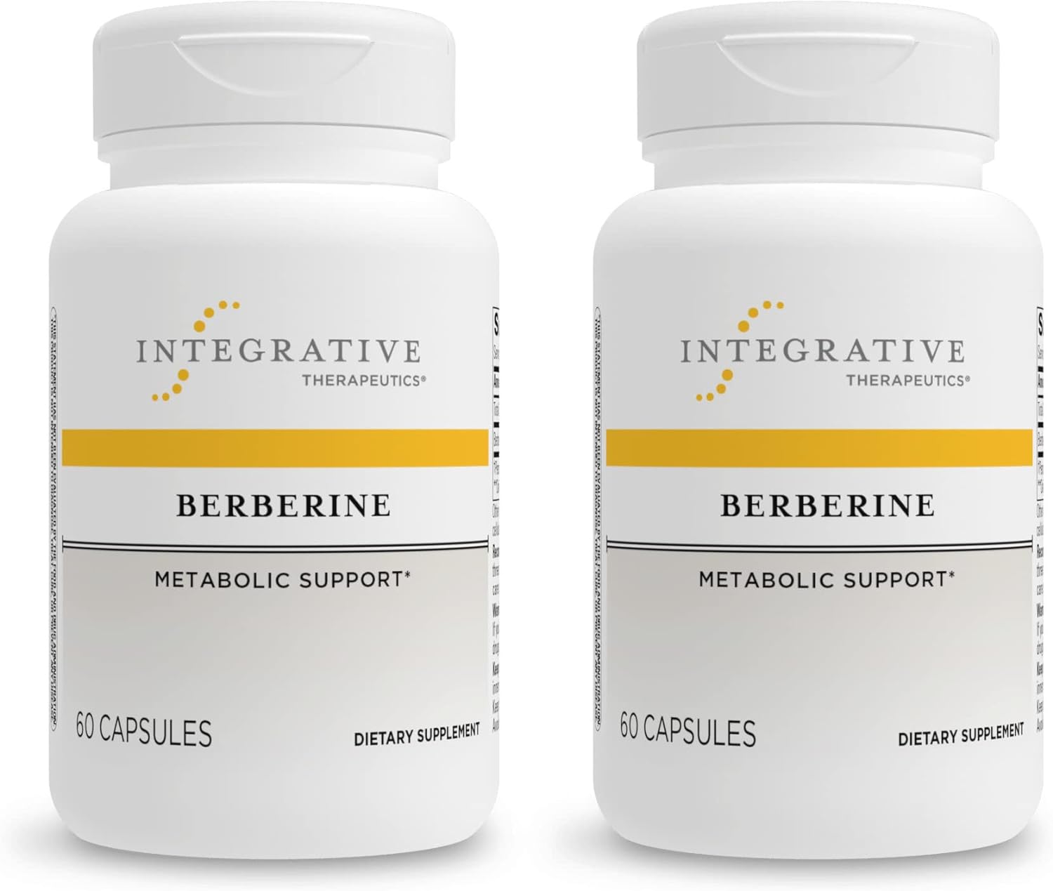 Integrative Therapeutics Berberine - 1000–1500 Mg Daily - Berberine Hcl Supplement For Metabolic Support* - Gluten-Free & Vegan Supplements For Men & Women - 60 Capsules, 2 Pack