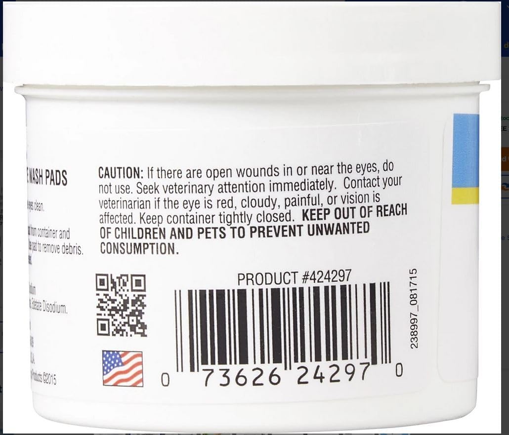 Miracle Care Eye Wash Pads - 90 count; Eye Care for Dogs and Cats, Soft Pet Wipes for Gently Cleaning Eyes, Sterile Cat and Dog Wipes Formulated to Remove Eye Debris : Beauty & Personal Care