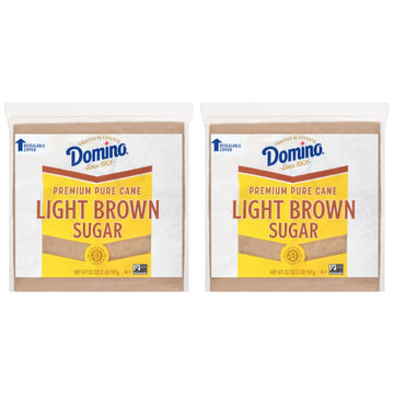 Domino Premium Pure Cane Light Brown Sugar, 2 Lb Zipper-Pak (Pack Of 2)