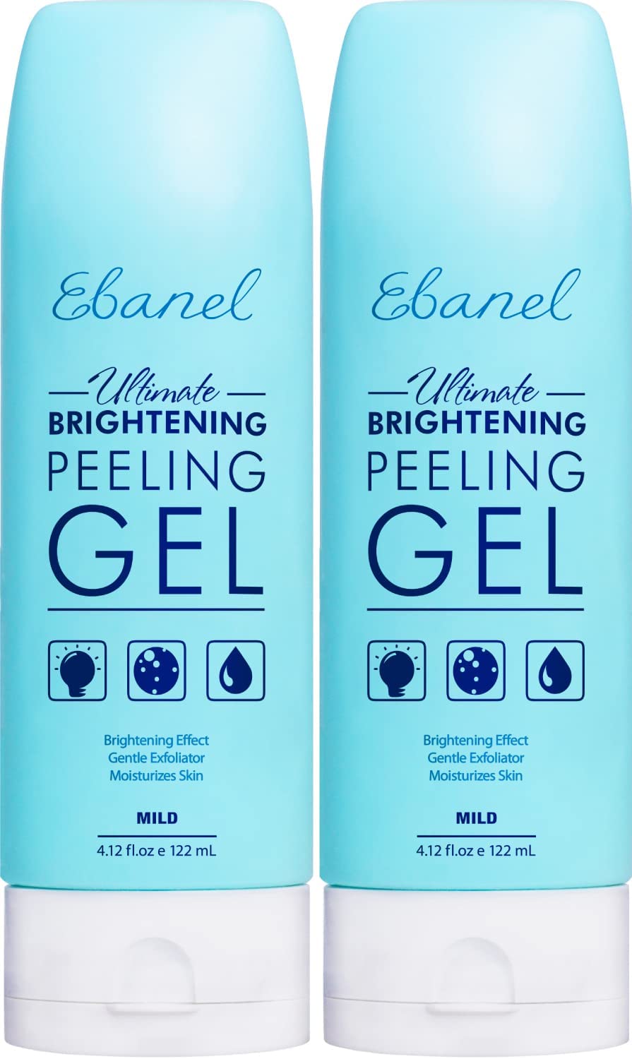 Ebanel 2-Pack Exfoliating Face Scrub Peeling Gel, Brightening Moisturizing Gentle Face Wash, Face Exfoliator Dead Skin Remover with Aloe, Honey, Peptides, Allantoin, Vitamin C & E, Stem Cell Extracts