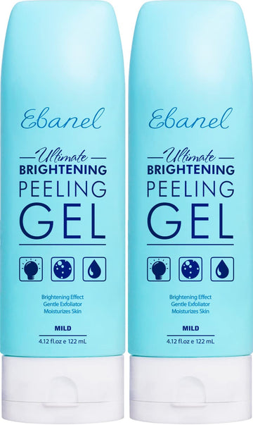 Ebanel 2-Pack Exfoliating Face Scrub Peeling Gel, Brightening Moisturizing Gentle Face Wash, Face Exfoliator Dead Skin Remover with Aloe, Honey, Peptides, Allantoin, Vitamin C & E, Stem Cell Extracts