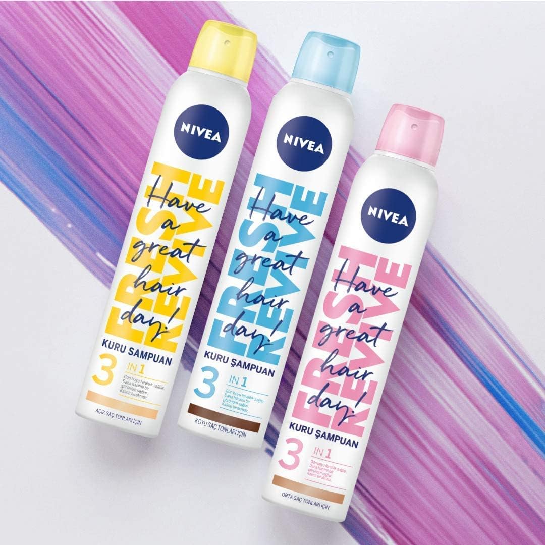 Nivea Hair Care Shampoo Fresh Revive 3 In 1 Dry Shampoo Medium Skin Tones 200 Ml