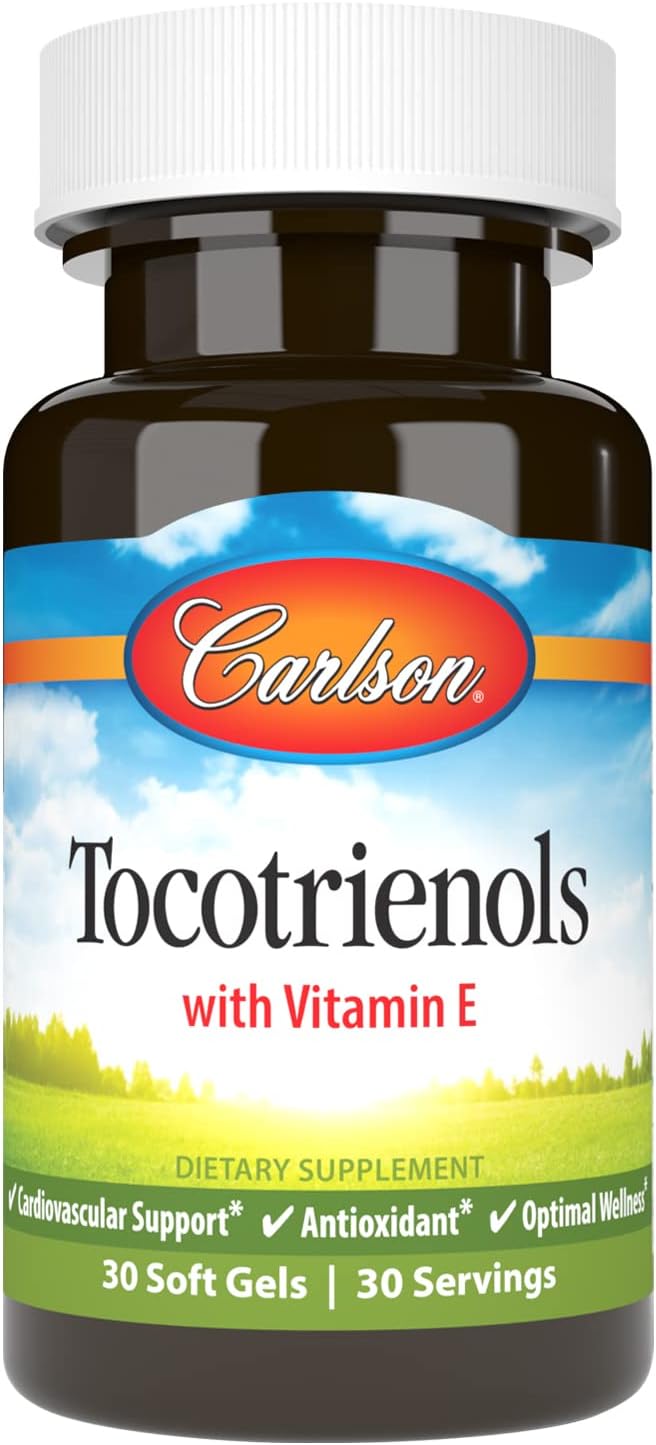 Carlson - Tocotrienols, 40 Mg, With Natural-Source Vitamin E, Gamma, Alpha, Delta, Beta, Sustainably Sourced, 30 Softgels