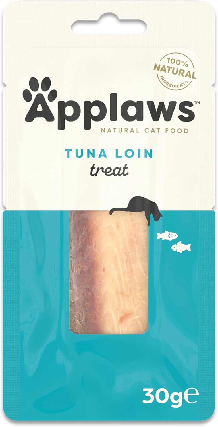 Applaws 100% Natural Cat Treats, Whole Tuna Loin Cat Snack, 30g Pouch (Pack of 12)?9504ML-A