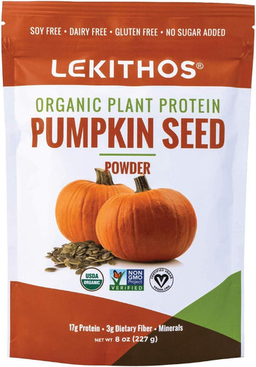 Lekithos Organic Pumpkin Seed Protein - 8 oz - 17g Protein - Certified