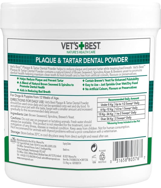 Vet's Best Natural Dental Powder for Dogs | Clean Teeth and Fresh Breath - 90g?80376-6p
