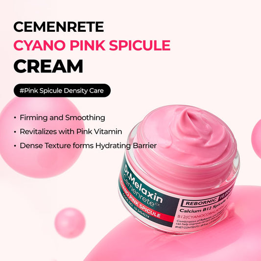 Cemenrete Cyano Pink Spicule Cream With Calcium, Vitamin B12 For Under Eyes Skin, Dark Circles, Fine Lines, Puffiness&Eye Bags Cream, 1.69 Fl. Oz