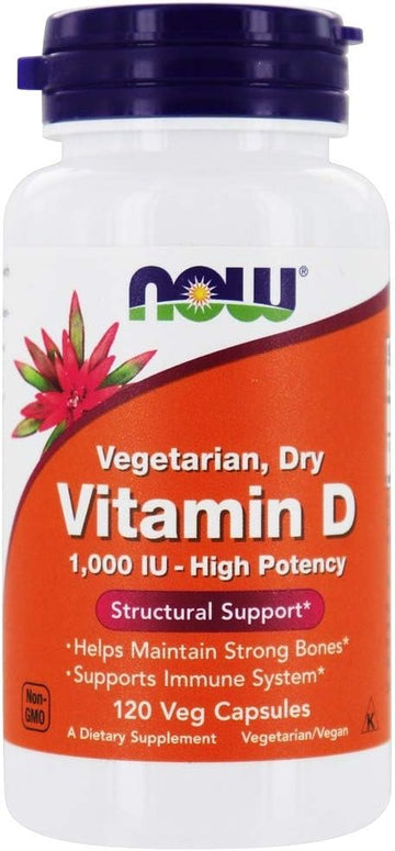 Now Foods - Vitamin D Vegetarian Dry 1000 IU - 120 Vegetarian Capsules