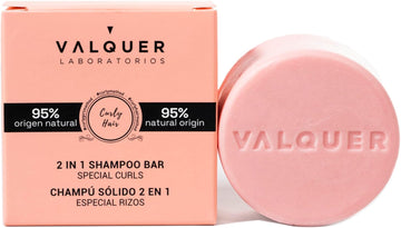 Valquer 2-In-1 Solid Shampoo And Conditioner For Curly Hair With Corn-Derived Active. Defines, Hydrates And Repairs. Natural, Vegan, Curly Method Approved. 70 G