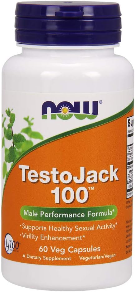 NOW Supplements, TestoJack? 100 with LJ100?, a potent standardized extract of Tongkat Ali (Eurycoma longifolia), Tribulus and ZMA?, 60 Veg Capsules