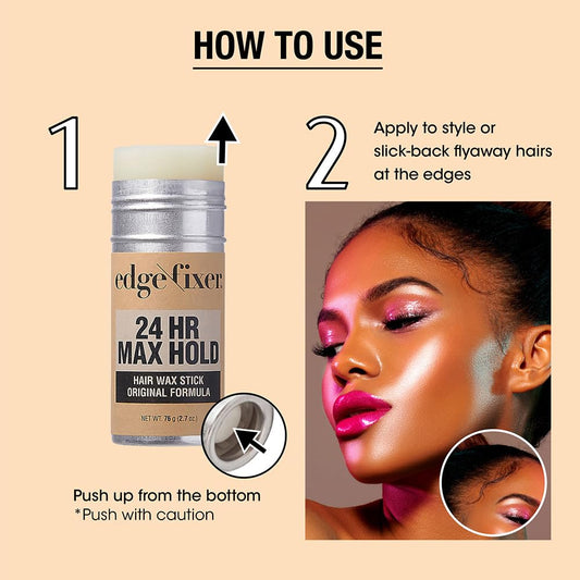Red By Kiss Hair Wax Stick 24Hr Max Hold Edge Fixer Edge Control Pomade Non-Sticky, Non-Oily Flake Free Hair Styling Wax 2.7 Oz. (Mango)