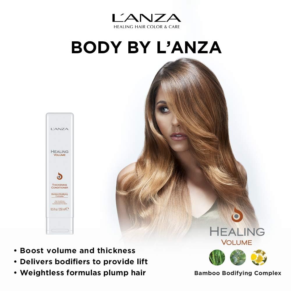 L'ANZA Healing Volume Thickening Conditioner, Boosts Shine, Volume, and Thickness of Fine Flat Hair, Hair Thickening Conditioner Rich With Bamboo and Keratin, Luxury Hair Care : Beauty & Personal Care