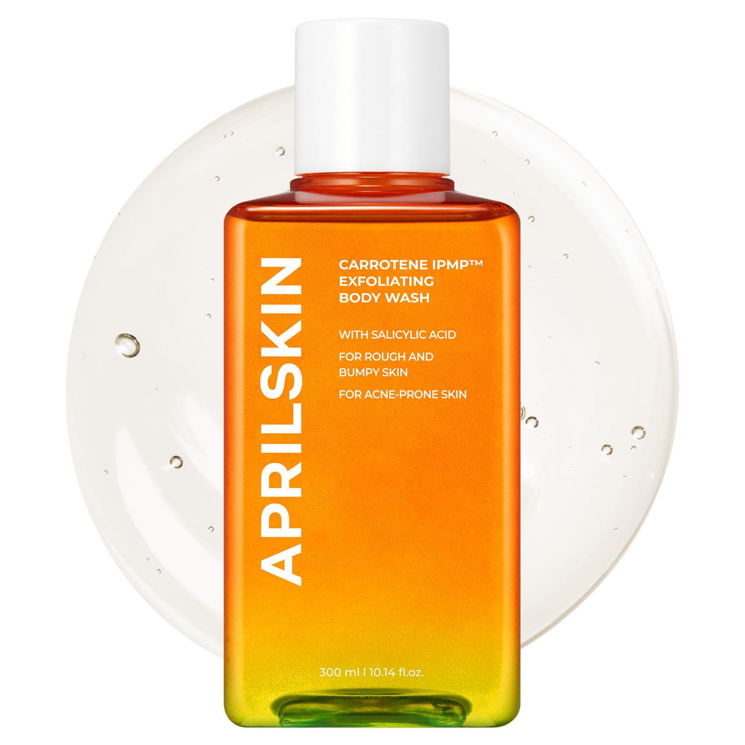 Aprilskin Carrotene Ipmp™ Exfoliating Body Wash | Salicylic Acid Body Wash Improve Rough & Bumpy Skin, Body Acne, Keratosis Pilaris With Niacinamide & Ceramides | Vegan & Cruelty-Free | 10.14 Fl.Oz