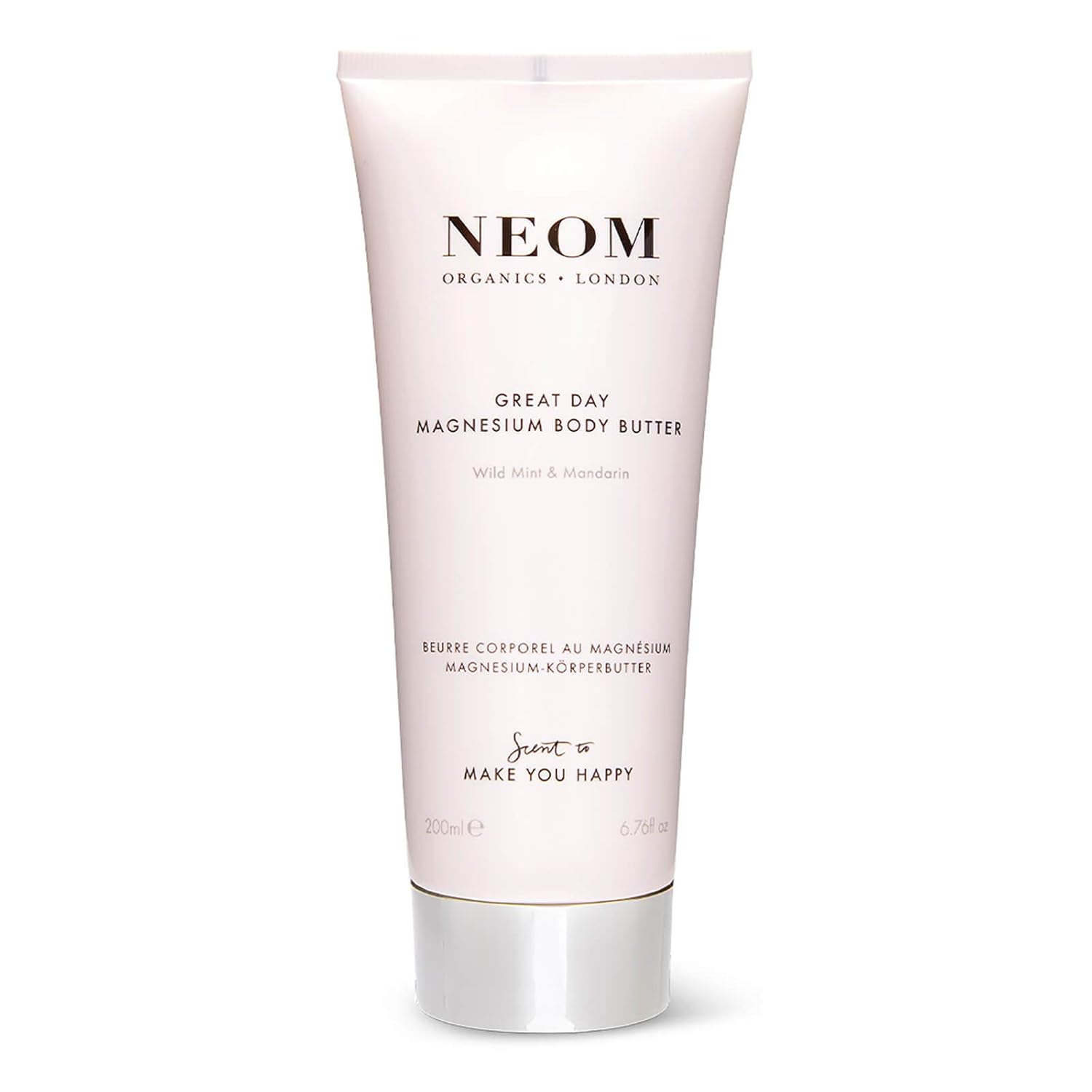 Neom- Great Day Magnesium Body Butter, 200Ml | Mandarin & Wild Mint | Cream Moisturiser With Essential Oils | Nourish & Soften | Fresh & Zesty