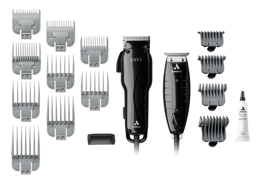 Andis Professional Stylist Combo Hair Clipper And Trimmer 17 Piece Set, 66620, Black