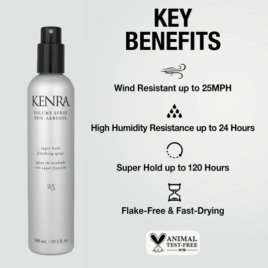 Kenra Volume Spray Non Aerosol 25 | Super Hold Finishing Spray | High Humidity Resistance | Flake-Free And Fast-Drying | All Hair Types