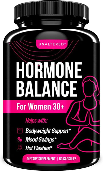 Unaltered Hormone Balance For Women - First All In One Relief For Fatigue, Bloating, Hot Flashes, Mood Swings, And More - Natural Hormonal Support For Pms, Menopause, Pmdd, Pcos - 60 Vegan Capsules