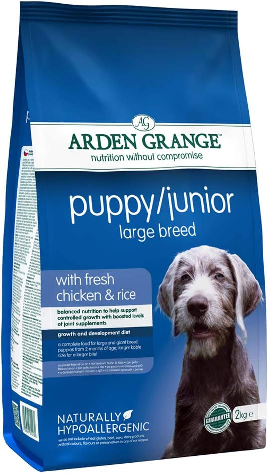 Arden Grange Puppy/Junior Large Breed Dry Dog Food, Chicken, Clear, 2 kg (Pack of 1)?PJL6216