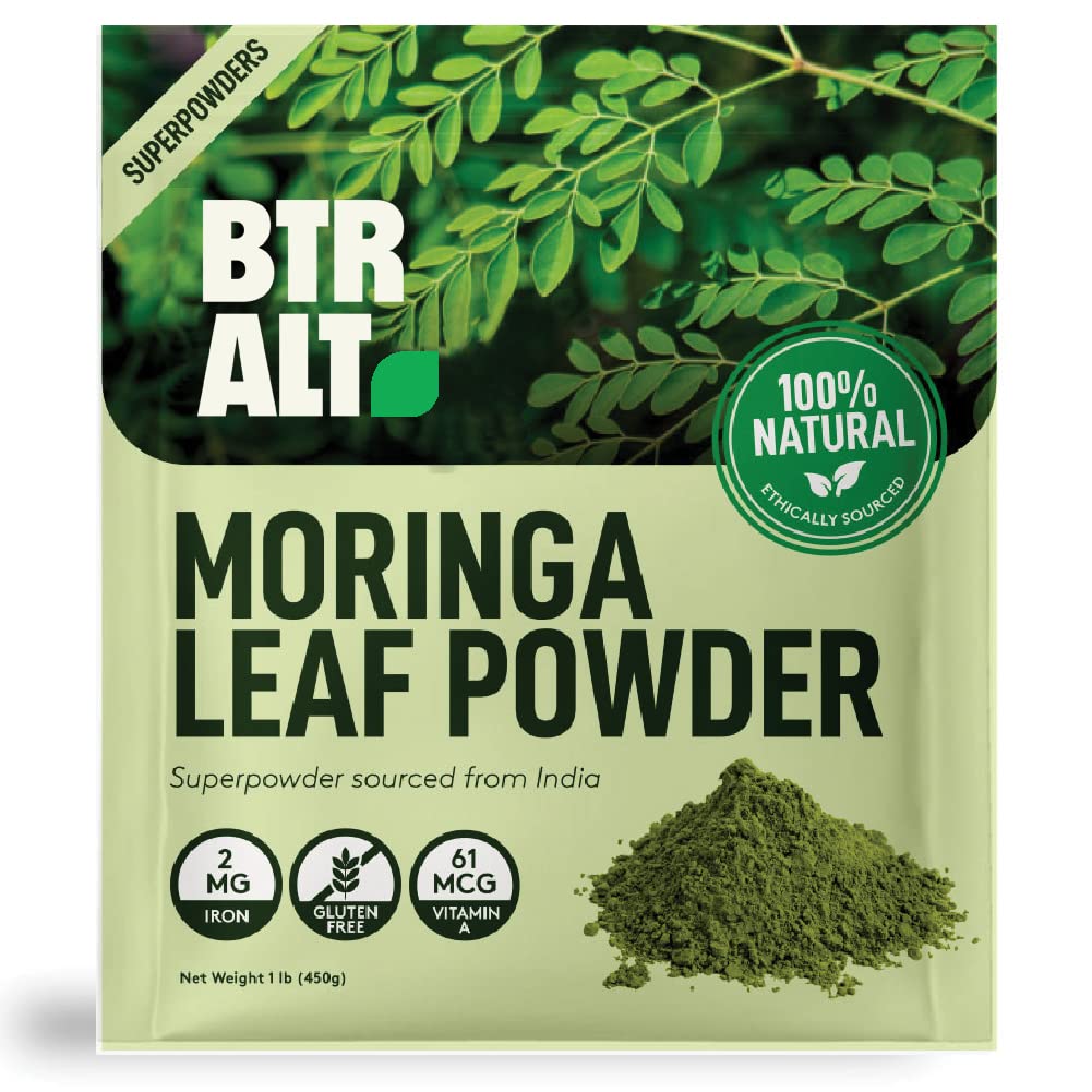 Better Alt Moringa Powder (1lb) | Make Moringa Tea, Smoothies & Recipes from Moringa Oleifera Powder | Resealable Bag | Moringa Leaf Powder Superfood (112 Servings)