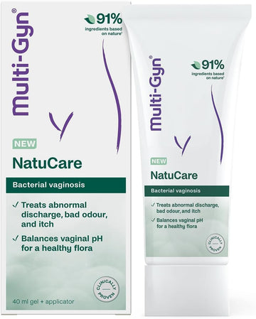 Multi-Gyn Natucare For Bacterial Vaginosis Treatment - Naturally Treats Abnormal Discharge, Bad Odour And Itch - Effective Relief Of Bacterial Vaginosis Infections - 40 Ml Gel + Applicator