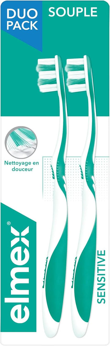 Elmex Sensitive Soft Toothbrush, 2 Pack Sensitive Toothbrush, Gentle And Deep Clean