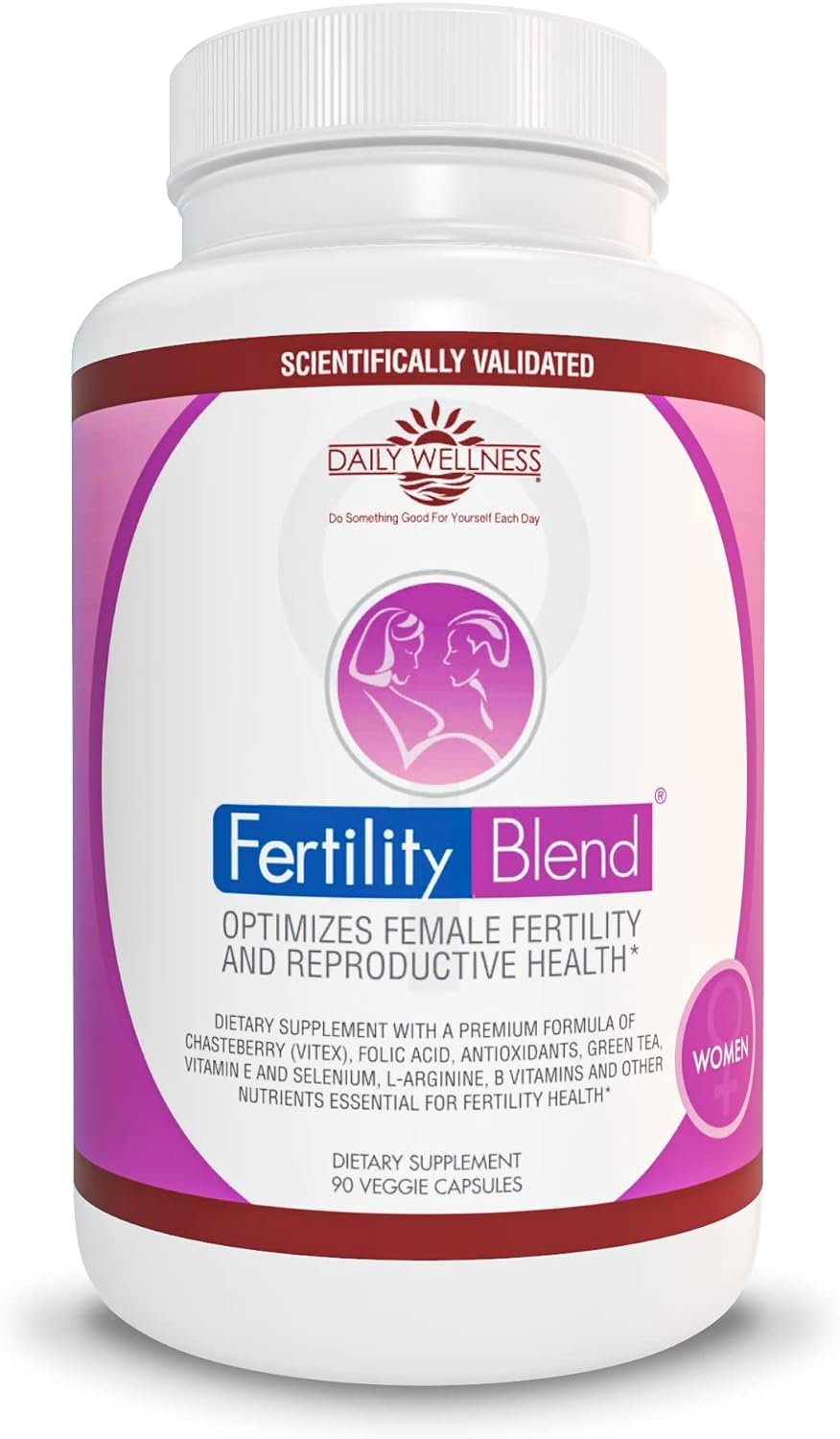 Daily Wellness Fertility Blend For Women - Fertility Supplements For Women, Conception Fertility Prenatal Vitamins, Trying To Conceive Progesterone Supplements, Cycle Support Conception Pills - 1 Pack