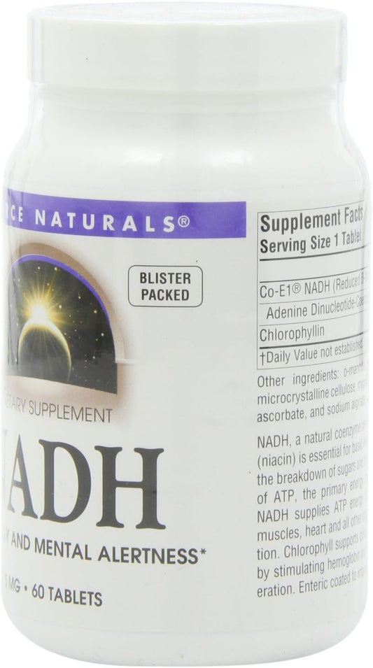 Source Naturals Nadh, Coenzyme B-3, For Energy And Mental Alertness*, 5 Mg - 60 Enteric Coated Tablets