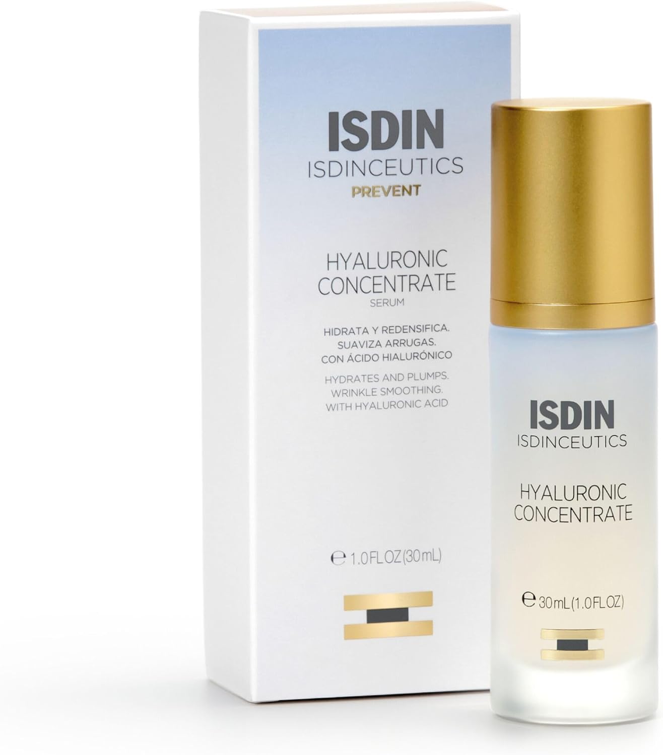 ISDIN Isdinceutics Hyaluronic Concentrate (30ml) | Hydrates and Plumps skin | wrinkle smoothing | reduces pores and sebum production