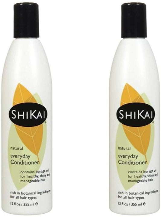 ShiKai Everyday Hydrating Conditioner (Unscented, 12oz, Pack of 2) | With Borage & Jojoba Oil | Promotes Healthy Scalp | Nourish & Shine | Vegan : Beauty & Personal Care