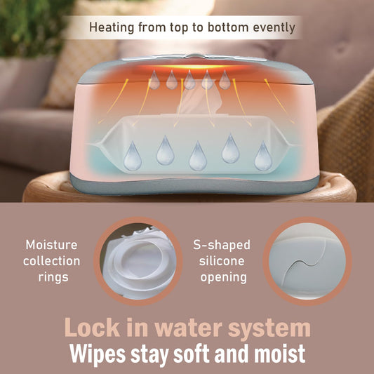 Baby Wet Wipe Warmer, Dispenser, Holder And Case - Easy Press On/Off Switch, Only Available At Amazon