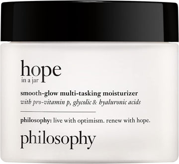 Philosophy Hope In A Jar Smooth-Glow Multi-Tasking Moisturiser 60Ml, With Hyaluronic Acid, Glycolic Acid & Pro-Vitamin P, Treat Dehydrated Skin, Fine Lines & Wrinkles