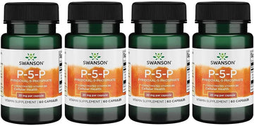 Swanson P-5-P (Pyridoxal-5-Phosphate) Coenzymated Vitaminb-6 20 Milligrams 60 Capsules (4 Pack)