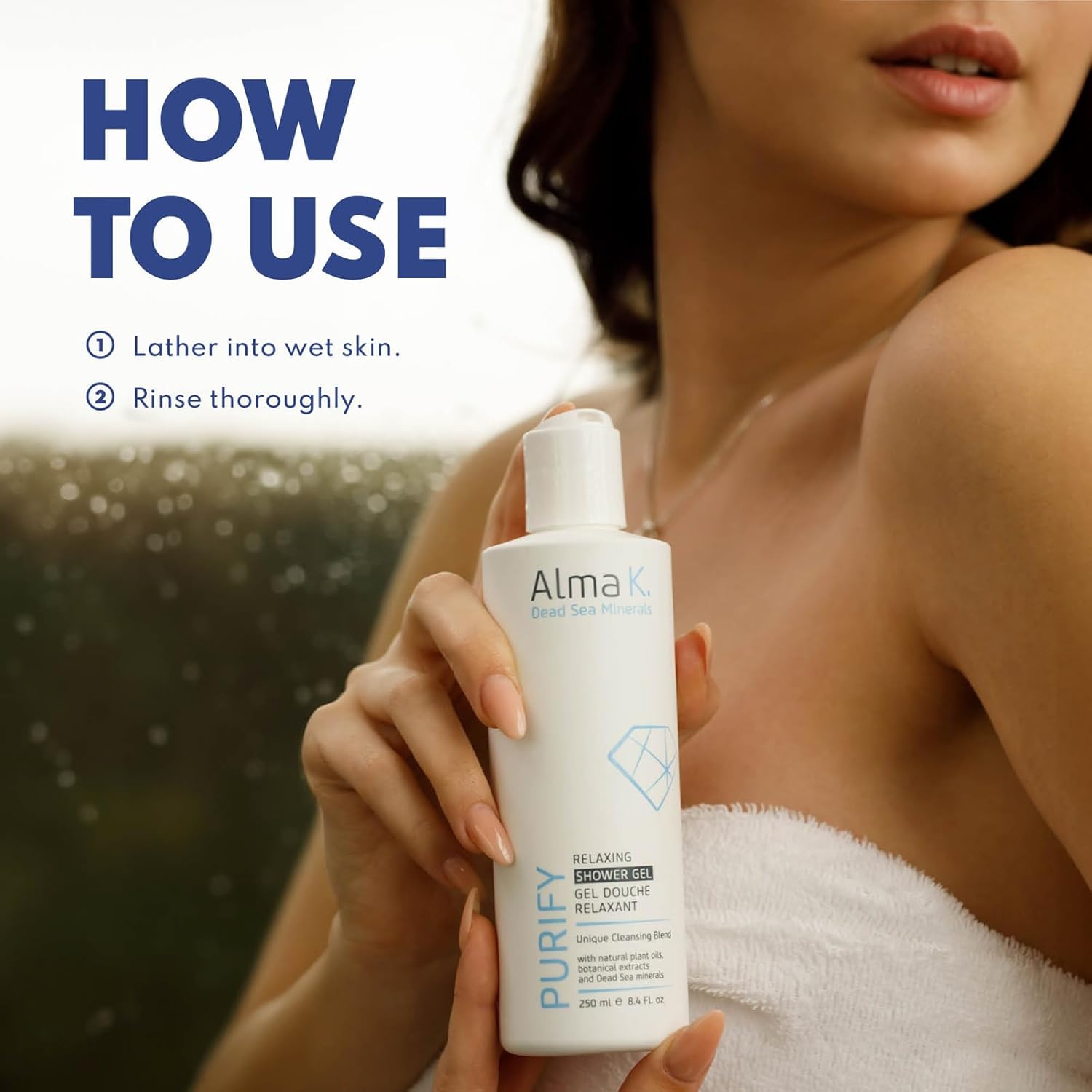 Alma K Relaxing Shower Gel - Nourishing Women And Men'S Body Wash - Skincare With Dead Sea Minerals, Avocado Oil - White Tea And Neroli Scent - 8.4 Oz : Beauty & Personal Care