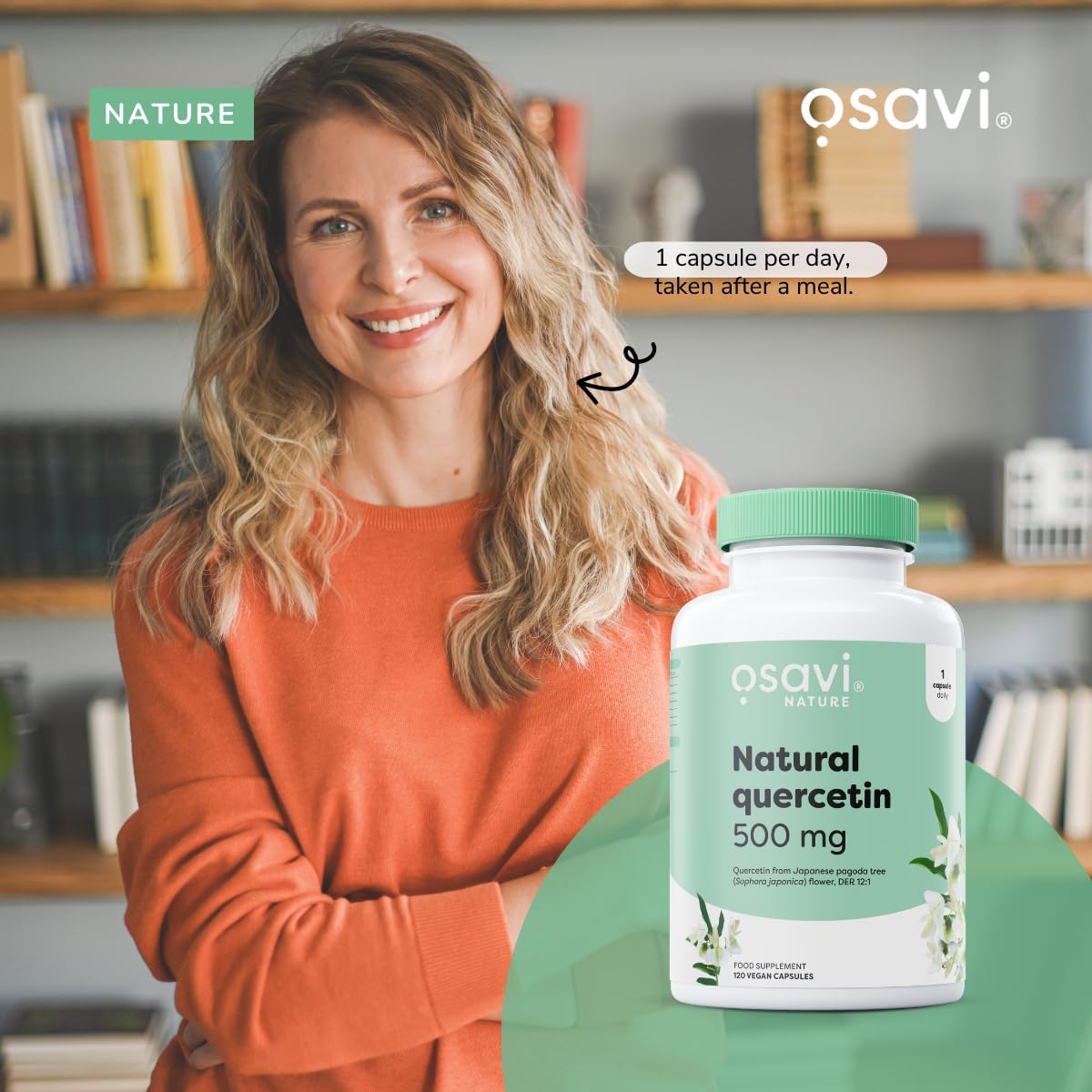 Osavi Natural Quercetin 500 mg – 120 Vegan Capsules | FlaviPure® Quercetin from Japanese Pagoda Tree | Supports Immunity & Reduces Oxidative Stress | Derived from 6000 mg Sophora Japonica : Amazon.co.uk: Health & Personal Care