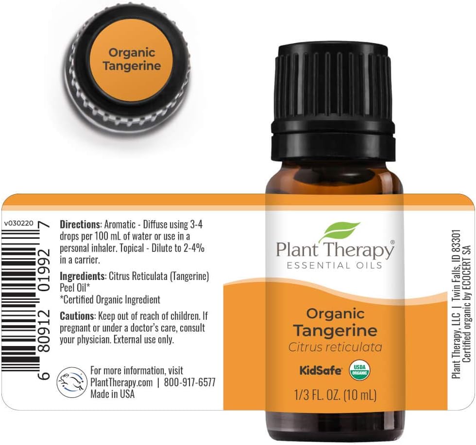Plant Therapy Organic Tangerine Essential Oil 10 mL (1/3 oz) 100% Pure, Undiluted, Therapeutic Grade : Health & Household